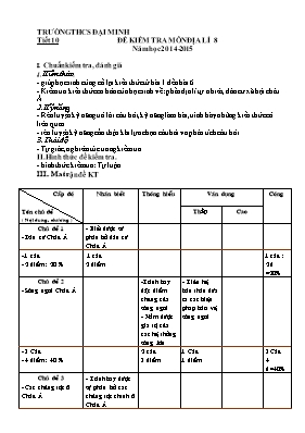 Bộ đề kiểm tra Địa lý 8 cả năm